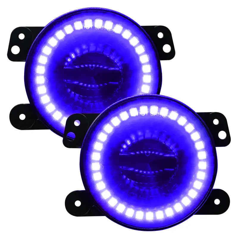 Pair of blue LED fog lights for Oracle Jeep Wrangler - Performance W LED.