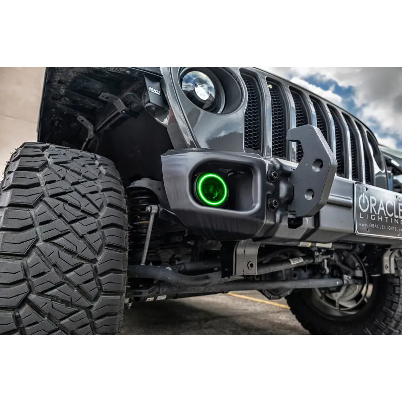 Oracle Jeep Wrangler JK/JL/JT High Performance W LED Fog Lights - Green Light Display