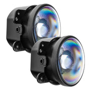 Oracle Jeep Wrangler JK/JL/JT High Performance W LED Fog Lights - Two black spotlights with white and red lights