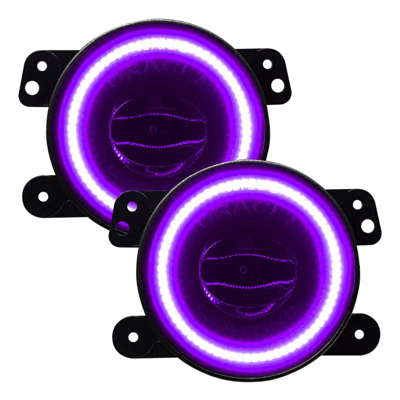 Pair of purple LED fog lights for Oracle Jeep Wrangler - ColorSHIFT.