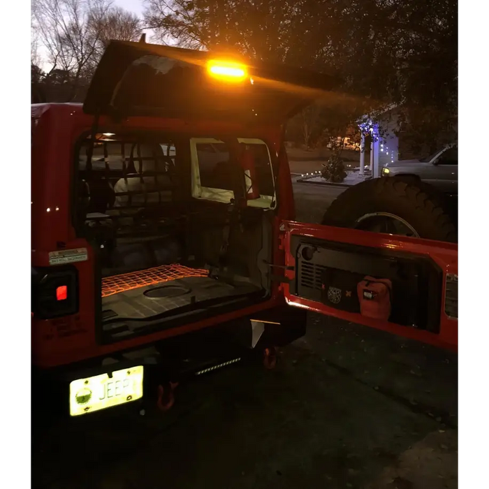 Oracle Jeep Wrangler JL cargo LED light module with red truck in amber/white LED light.