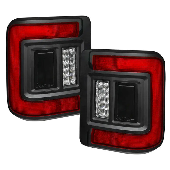 Black LED tail lights for Oracle Jeep Wrangler JL.