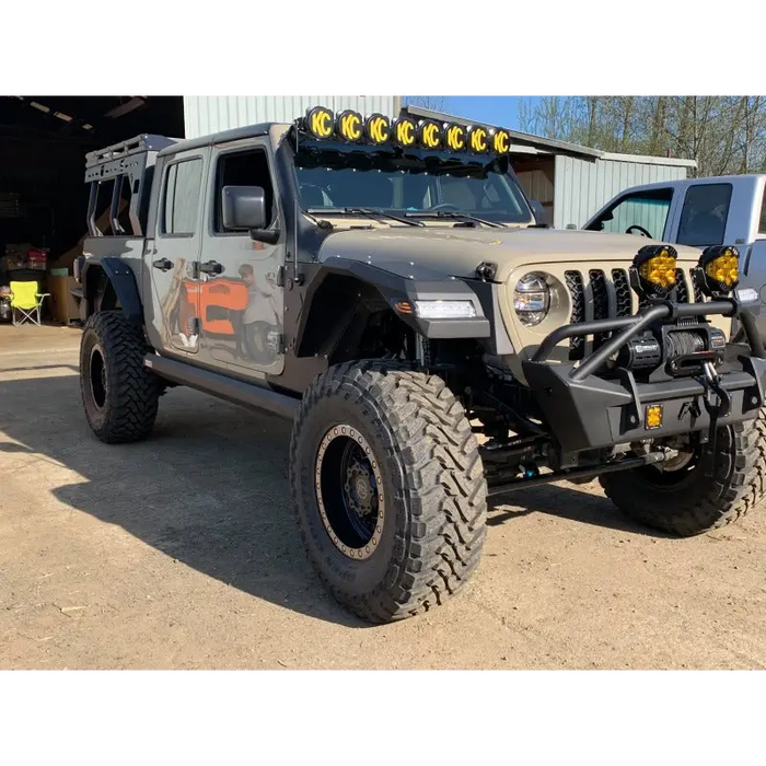 Jeep Wrangler JL Smoked Lens LED Front Sidemarkers with Tire Rack