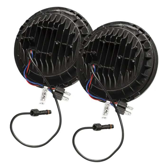 Pair of black round LED fog lights for Jeep Wrangler JL/Gladiator JT by Oracle - Dynamic.