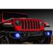 Red Jeep Wrangler JL/Gladiator JT LED fog light halo kit with blue LEDs