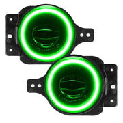 Pair of green LED fog lights for Oracle Jeep Wrangler JL/JT Sport High Performance model.