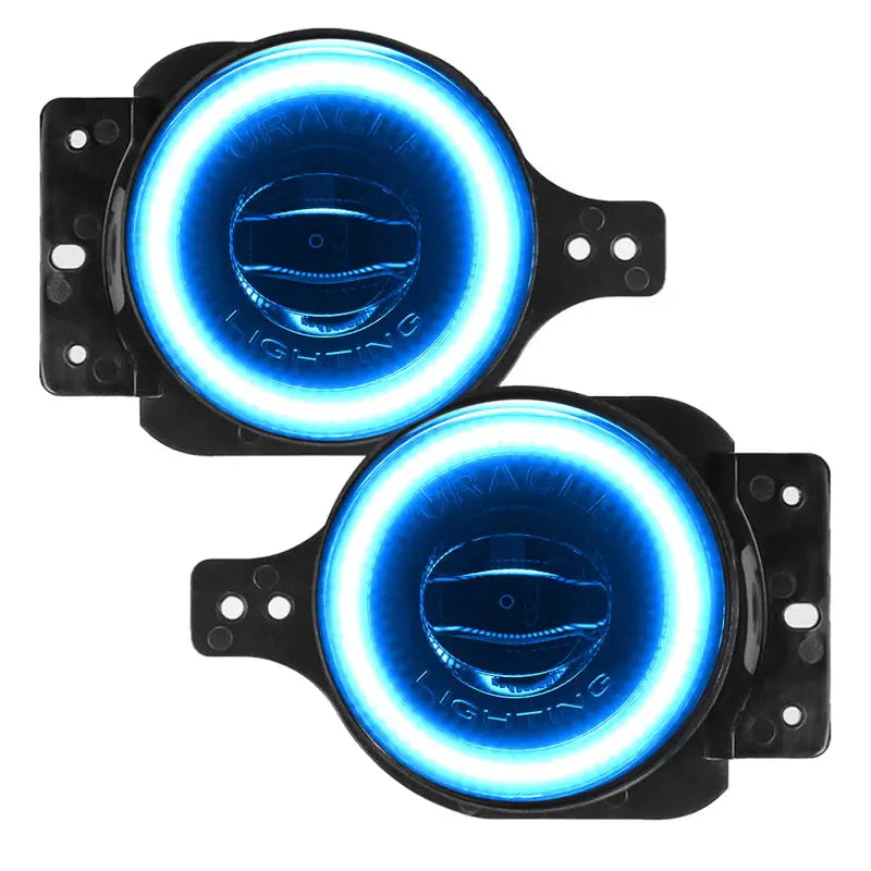 Pair of blue LED fog lights for Oracle Jeep Wrangler - sport high performance model.