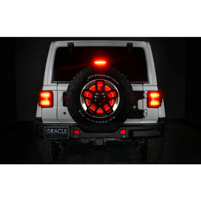 Red 3rd Brake Light on Jeep - Oracle LED Illuminated Wheel Ring