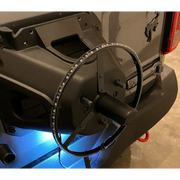 Red Oracle LED Illuminated Wheel Ring 3rd Brake Light in a car dashboard