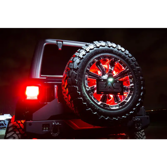 Jeep with Oracle LED Illuminated Wheel Ring 3rd Brake Light - Red