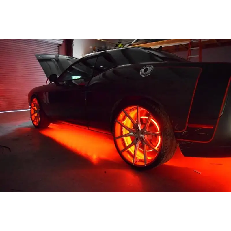 Oracle LED Illuminated Wheel Rings - Red Light and ColorSHIFT Display