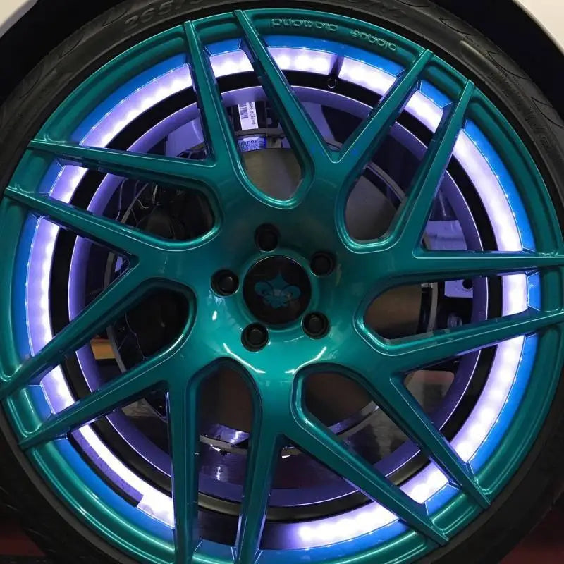 Oracle LED Illuminated Wheel Rings - ColorSHIFT - Blue and Purple Wheel with 15in Rim