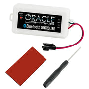 Bluetooth battery and red battery displayed in Oracle LED Illuminated Wheel Rings - ColorSHIFT Dynamic.