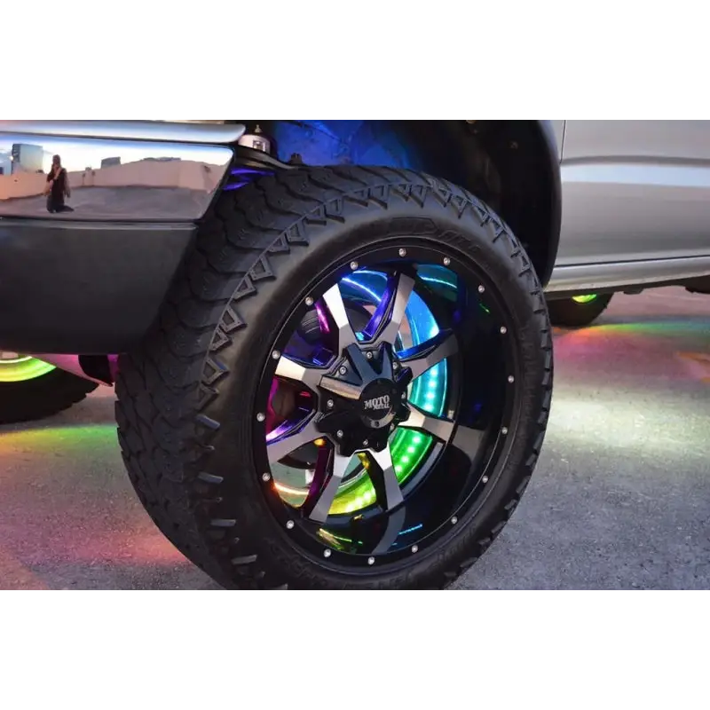 Oracle LED Illuminated Wheel Rings - ColorSHIFT Dynamic - ColorSHIFT - Dynamic - Car with LED Wheel Rings and Lights