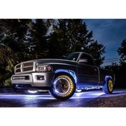 Oracle LED Illuminated Wheel Rings on a truck with side light