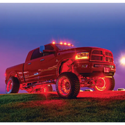 Red truck with LED illuminated wheel rings from Oracle - ColorSHIFT No Remote