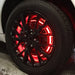 Oracle LED Illuminated Wheel Rings - Double LED - Red - LED wheel ring kit on white car with red LEDs