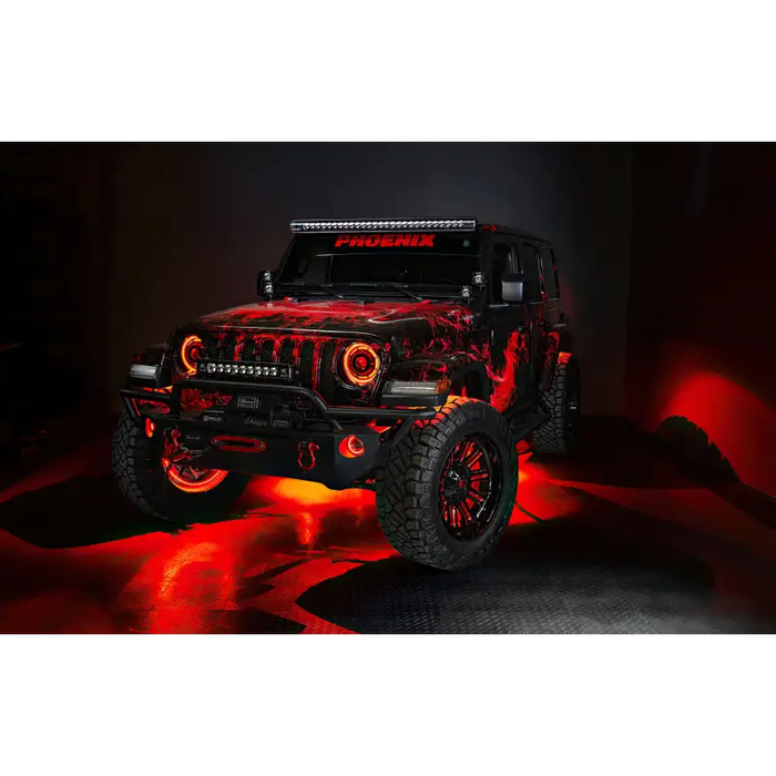 Red Oracle LED Illuminated Wheel Rings Kit - Jeep WRL Led Light