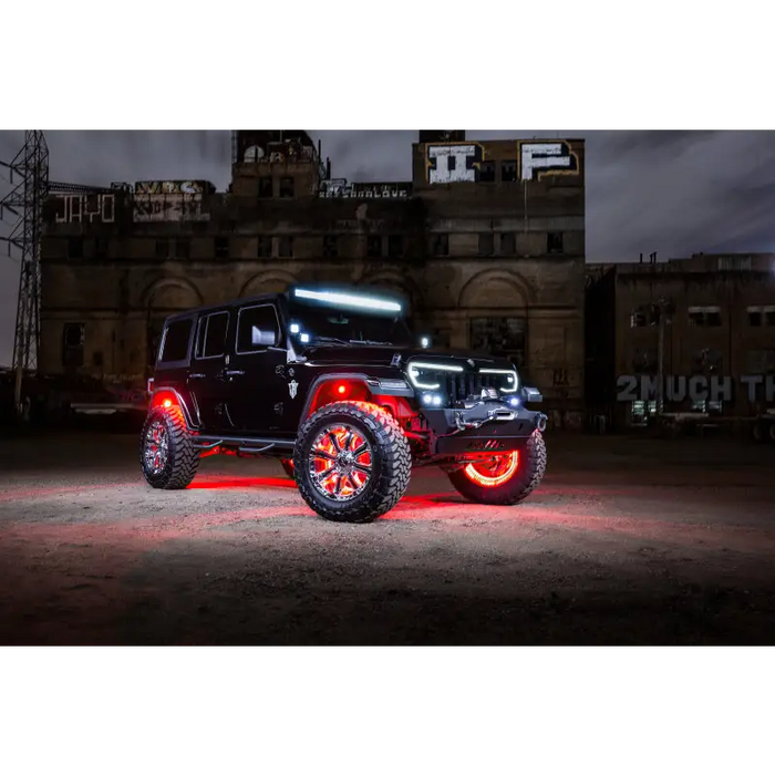 Oracle LED Illuminated Wheel Rings - Double LED - Red night visibility Jeep.