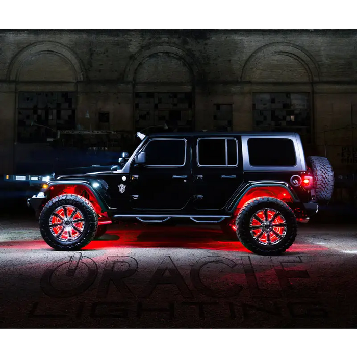 Red LED wheel ring kit on jeep_YES