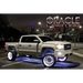 Oracle LED Illuminated Wheel Rings - Double LED - White truck with black rim and chrome wheels.