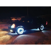 Oracle LED Illuminated Wheel Rings - Double LED - White - car with side light.
