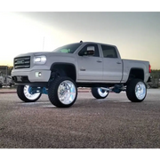 Oracle LED Illuminated Wheel Ring kit with double LED lights - white - silver truck with big tire