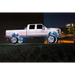 LED illuminated white wheel rings on a truck with blue light