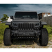 Front end view of black Jeep with skid plate and integrated LED emitters by ORACLE Lighting.