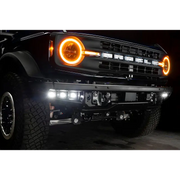 Black Jeep with Bright Orange Fog Light Kit