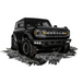 Black truck featuring ORACLE Lighting 21-22 Ford Bronco Triple LED Fog Light Kit for Steel Bumper - White.