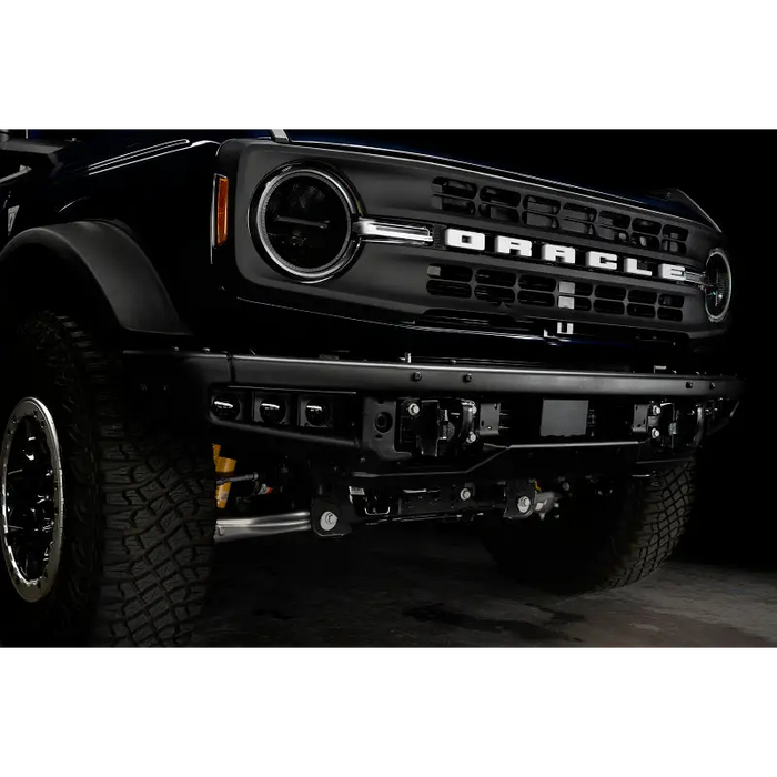 Black Ford truck with black bumper - ORACLE Lighting 21-22 Ford Bronco Triple LED Fog Light Kit for Steel Bumper