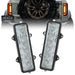 Pair of black LED headlights for Jeep by Oracle Lighting displayed in Ford Bronco Dual Function Reverse LED Modules Flush Tail Light.