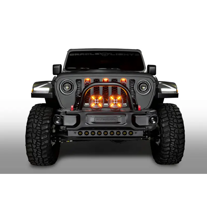 Oracle Lighting Auxiliary Lights on Jeep Wrangler with front bumper light