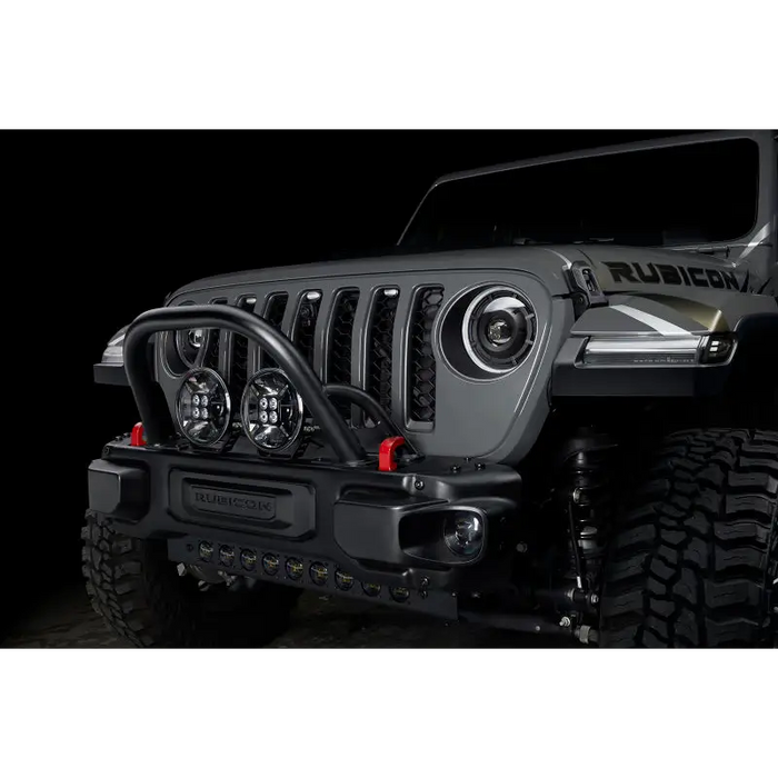 Oracle Lighting Auxiliary Lights on Jeep Wrangler - Close up with black background