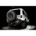 White Jeep Wrangler JK with flush mount LED tail lights parked in garage.