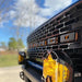 Close up of truck with yellow LED letter badges - Matte Black Oracle Lighting B