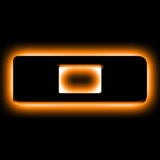 Oracle Lighting Universal LED Letter Badges emitting glowing orange light in the dark.
