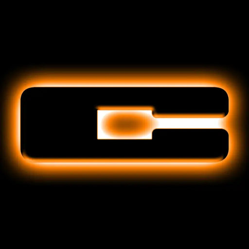 Glowing orange light LED letter badges in dark - ORACLE Lighting C