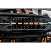 Black Jeep with Orange LED Letter Badges - Matte White Surface Finish