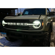 ORACLE Lighting Universal Jeep Wrangler LED Letter Badges - Green Jeep with Beam Pattern.