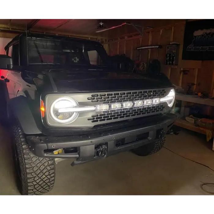 Universal Illuminated LED Letter Badges by ORACLE Lighting - Matte White Finish - Black Truck with Light