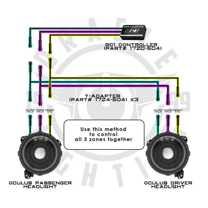 Diagram of speaker system in Oracle Lighting Wiring Harness for Jeep Wrangler.