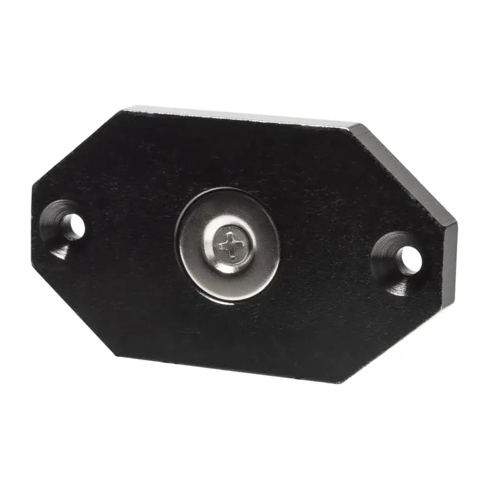 Black metal plate and button in Oracle Magnet Adapter for LED Rock Lights.