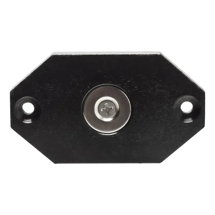 Black metal plate and screw from Oracle Magnet Adapter Kit for LED Rock Lights.