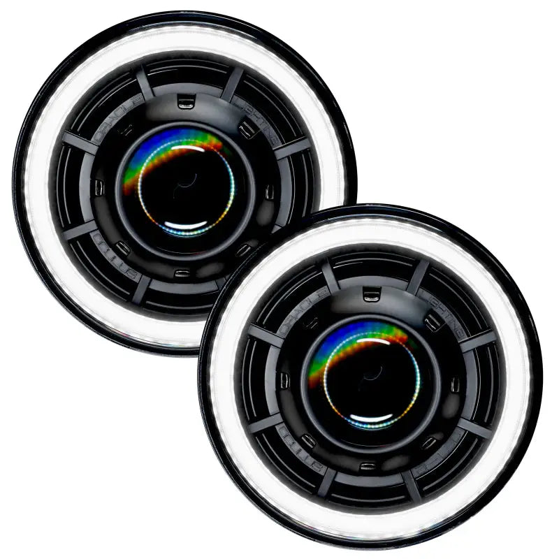 Jeep Wrangler 2 inch speakers with white rims and black housing