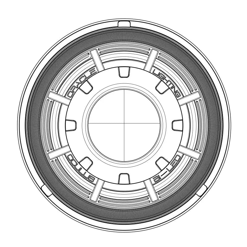 Circular design featured in Oracle Oculus 7in Bi-LED Projector Headlights for Jeep Wrangler JK.
