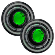 Green LED Halo Ring for Jeep Wrangler JK with ColorSHIFT Controller