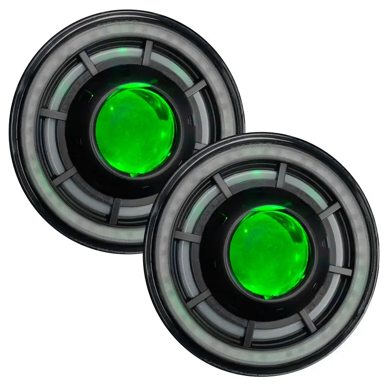 Green LED Halo Ring for Jeep Wrangler JK with ColorSHIFT Controller
