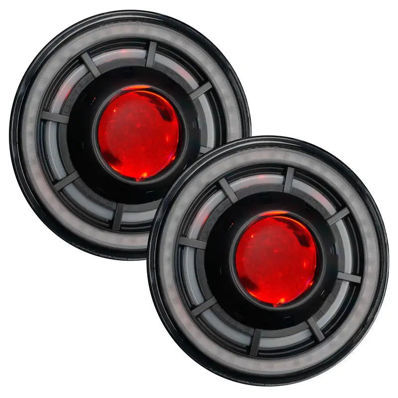 Pair of red LED halo rings for Oracle Oculus 7in ColorSHIFT Bi-LED Projector Headlights.